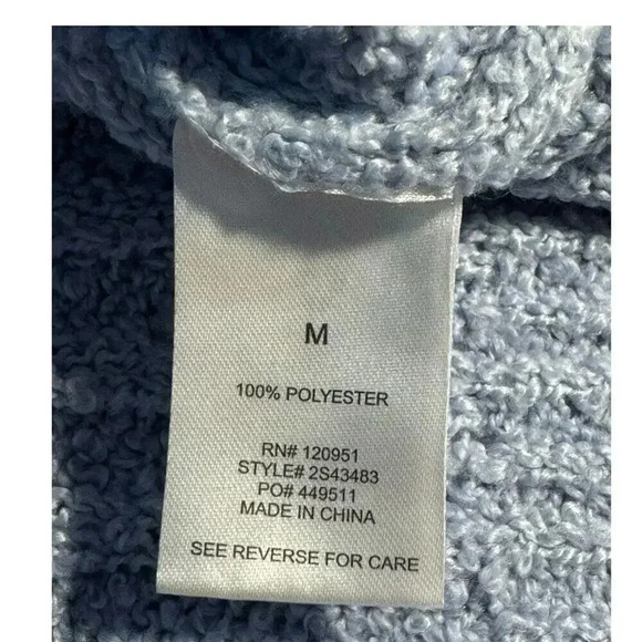 NEW Hippie Rose‎ Women's Blue Collared Cardigan Sweater Size Medium NWT - Picture 7 of 8